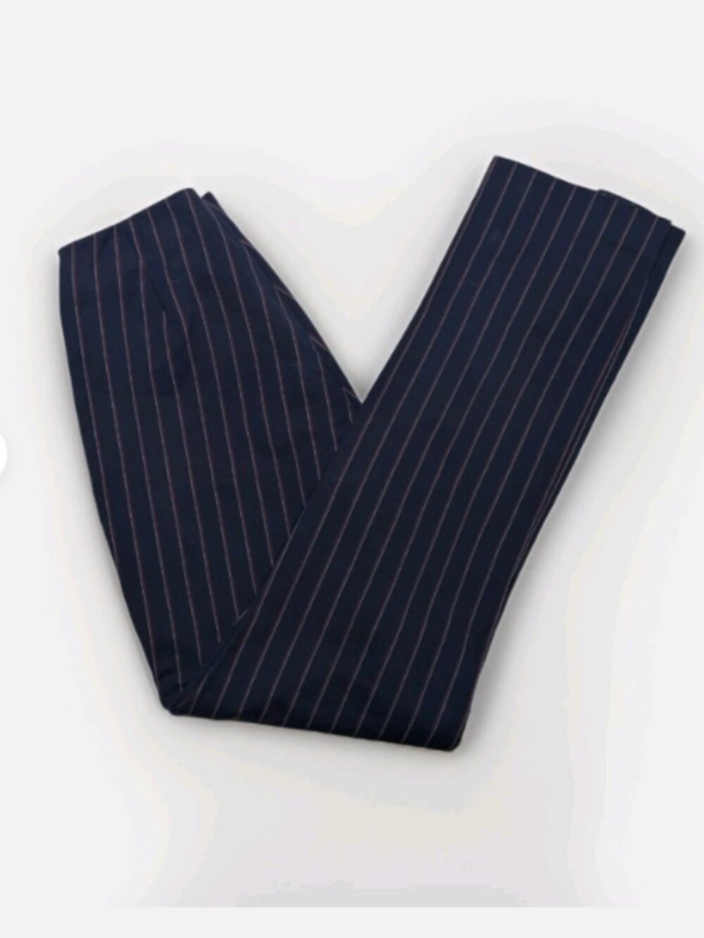 Rag & Bone Simone Cropped Side-Snap Pants Navy Red Pinstripe – Size 2 - Picture 4 of 9